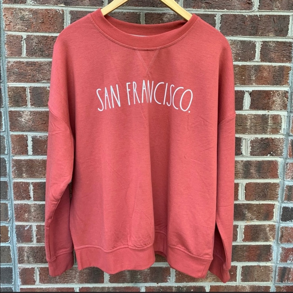 NWT Rae Dunn Women’s Spell Out San Francisco Sweatshirt Size Large - Picture 10 of 11